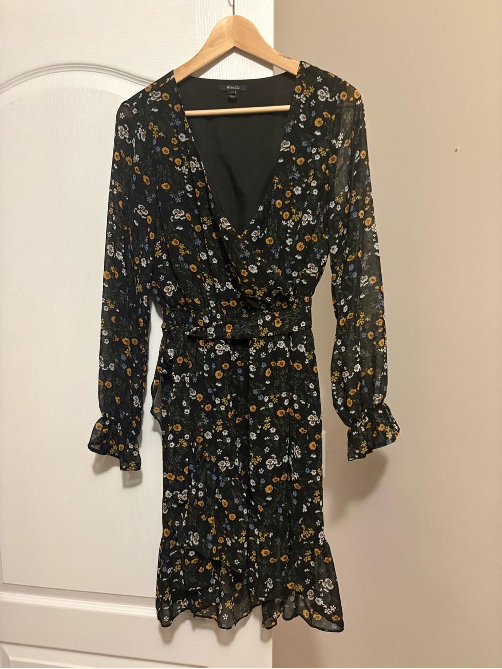 RW&CO. Floral Black Dress